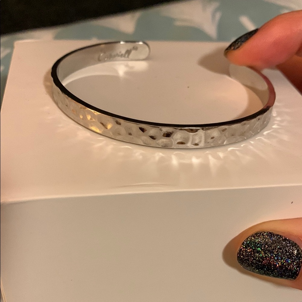 Bestie Silver Hammered Bracelet